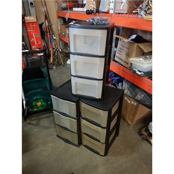 THREE 3 DRAWER ORGANIZERS