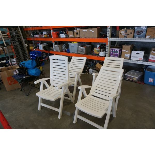 4 white folding patio/lawn chairs