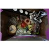 Image 2 : 2 BOXES OF COLLECTABLES, CRYSTAL, FIGURES, WOOD BOWL