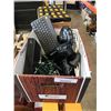 Image 2 : 120 new LED candles and box of electronics with baseboard trim