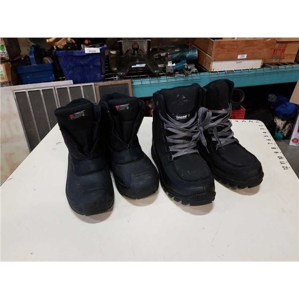 Two pairs of as new 3M thinsulate boots size 9 and 10