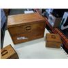 Image 2 : WOOD BREAD BOX WITH COFFEE AND TEA BOX