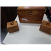 Image 3 : WOOD BREAD BOX WITH COFFEE AND TEA BOX