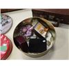 Image 3 : 2 tins of earrings and broaches with belt bucks and Cassette tapes