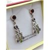 Image 2 : DANGLING STERLING SILVER MULTI COLOUR GEMSTONE EARRINGS RETAIL $300