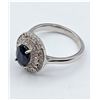 Image 2 : STERLING SILVER RING SET W/ GENUINE SAPPHIRE AND 48 CZ W/ APPRAISAL $935