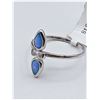 Image 1 : STERLING SILVER RHODIUM PLATED, CREATED OPAL AND CZ RING W/ APPRAISAL $590
