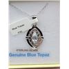 Image 1 : STERLING SILVER BLUE TOPAZ PENDANT AND CHAIN RETAIL $300