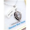 Image 2 : STERLING SILVER BLUE TOPAZ PENDANT AND CHAIN RETAIL $300