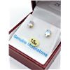 Image 2 : 10KT YELLOW GOLD GENUINE MOONSTONE 6X4MM EARRINGS RETAIL $350