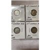 Image 3 : 7 CANADIAN SILVER 10 CENT WAR-TIME COINS 1938-1944  .800 SILVER