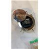 Image 8 : BOX OF COLLECTIBLES - POCKET KNIFE, CLOCK, WATCHES, FLASKS, ETC
