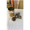 Image 1 : LOT OF VINTAGE COLLECTABLES AND TIN OF VINTAGE MARBLES