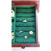 Image 8 : Jewelry box with contents, 4 rings and 2 necklaces