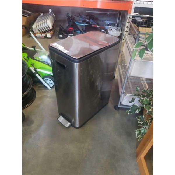 Stainless waste bin with soft close lid