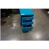 Image 3 : TEAL METAL 3 DRAWER ROLLING