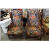 Image 1 : 2 WOOD WINGBACK CHAIRS