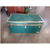 Image 1 : GREEN AND BRASS STORAGE TRUNK