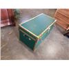 Image 2 : GREEN AND BRASS STORAGE TRUNK