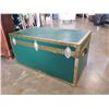 Image 8 : GREEN AND BRASS STORAGE TRUNK