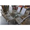 Image 1 : GLASSTOP PATIO TABLE WITH 6 CHAIRS - 2 ARE SWIVEL