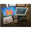Image 1 : 6 PIECES ARTWORK, PRINTS, PAINTING, STITCHED ART