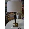 Image 8 : WOOD AND BRASS TABLE LAMP