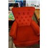 Image 2 : 2 RED BUTTONBACK SWIVEL ROCKING CHAIRS