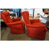Image 8 : 2 RED BUTTONBACK SWIVEL ROCKING CHAIRS