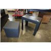 Image 2 : GREY STORAGE BOX AND BLACK PAINTED ENDTABLE
