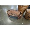 Image 3 : WICKER HAMPER WITH LID, WOOD PAIL AND WICKER SERVING TRAY