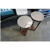 Image 2 : 2 ROUND STONE TOP ENDTABLES