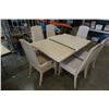 Image 1 : WOOD DINING TABLE WITH LEAF AND 6 CHAIRS