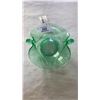Image 2 : URANIUM GLASS SWAN DISH AND 6 ETCHED GLASSES