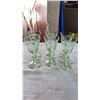 Image 8 : URANIUM GLASS SWAN DISH AND 6 ETCHED GLASSES