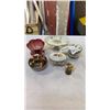 Image 1 : LOT OF CHINA  - LIMOGES PEDESTAL DISH, BESWICK FLOWER DISH, GERMAN AND OTHER CHINA