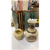Image 1 : 2 POTTERY VASES AND 2 SMALL DIVIDERS