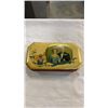 Image 8 : Leaded glass storage box and 3 vintage tins