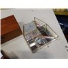 Image 2 : 2 WOOD JEWELRY BOXES AND GLASS DISPLAY BOX