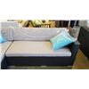 Image 2 : OUTDOOR GIANT L SECTIONAL WITH 3 THROW PILLOWS - ONE CUSHION HAS DAMAGED ZIPPER