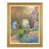 Image 1 : Ming Feng, "Rose Garden" Framed Original Oil Painting on Canvas, Hand Signed with Letter of Authenti