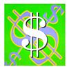 Image 1 : Steve Kaufman (1960-2010) "Dollar Sign (Green Classic)" Hand Signed and Numbered Limited Edition Han