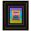 Image 1 : Peter Max- Original Lithograph "Umbrella Man with Rainbow Sky on Blends"