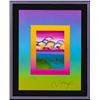 Image 2 : Peter Max- Original Lithograph "Umbrella Man with Rainbow Sky on Blends"