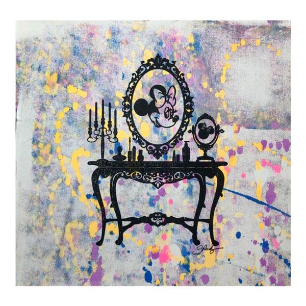 Gail Rodgers, "Mirror Mirror" Hand Signed Original Hand Pulled Silkscreen Mixed Media on Canvas with