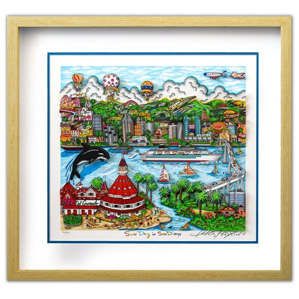 Charles Fazzino- 3D Construction Silkscreen Serigraph  Sun Day in San Diego 