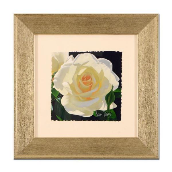 Brian Davis, "French Lace with Bud", Framed Limited Edition Giclee, Hand Signed with Limited Edition