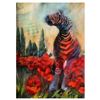 Image 1 : Elli Milan, "Zebra Study" Hand Signed Original Painting with COA.
