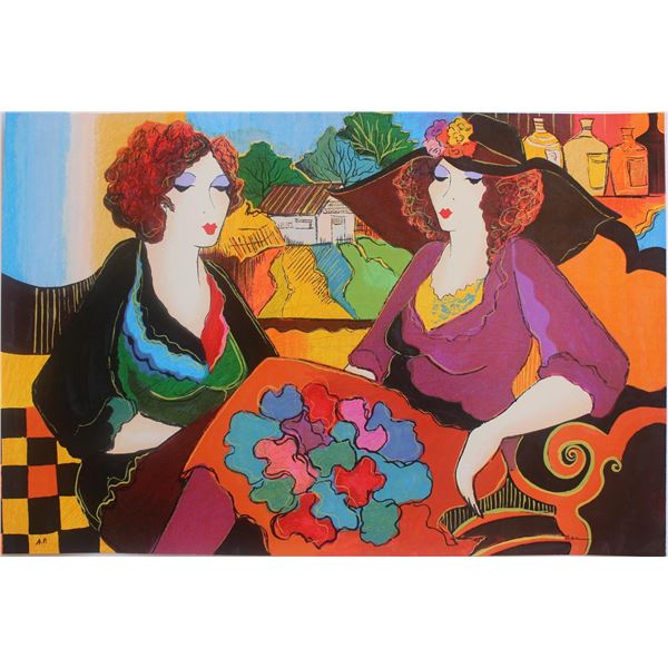 Patricia Govezensky- Original Serigraph on Canvas  Villa Saint Tropez 