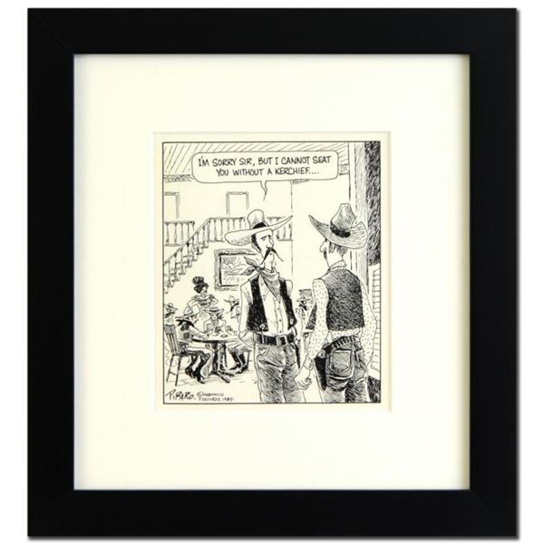 Bizarro, "Old West Bar" is a Framed Original Pen & Ink Drawing, by Dan Piraro, Hand Signed by the Ar